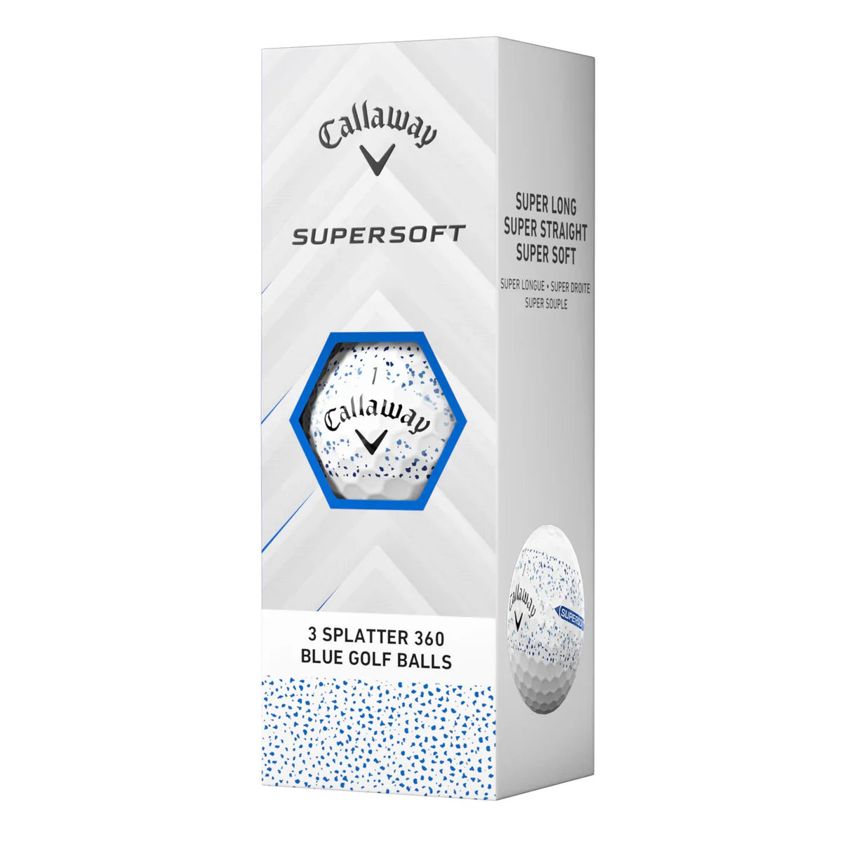 Callaway Supersoft Splater Golf Balls / Blue / 3 Ball Sleeve