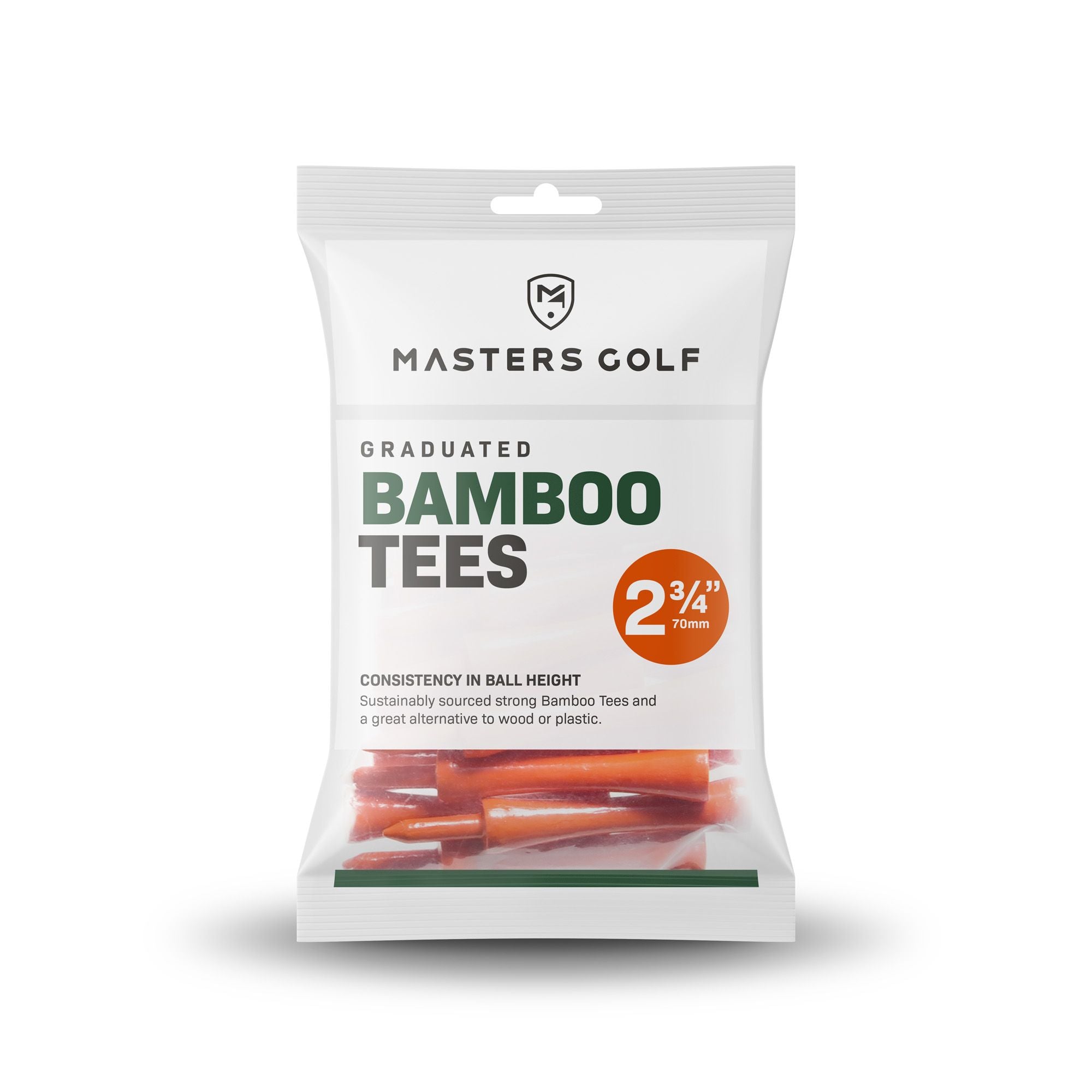 Bamboo Graduated 2 3/4 Inch Orange Tees - Pack of 20